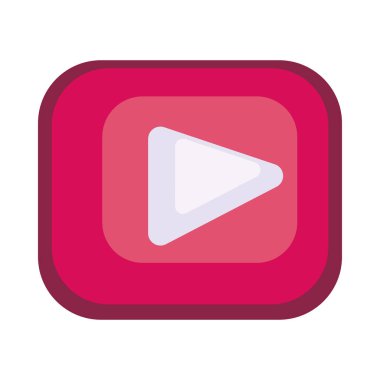 flat play button over white