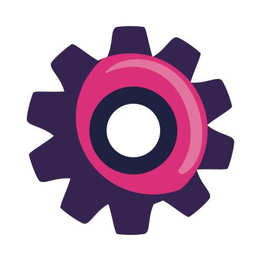 flat colored cogwheel over white