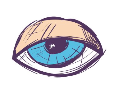 beyaz üzerine düz göz tasarımı