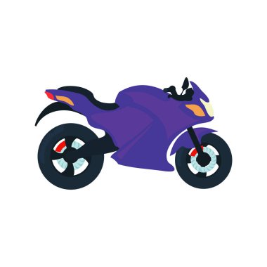 purple motorcycle design over white