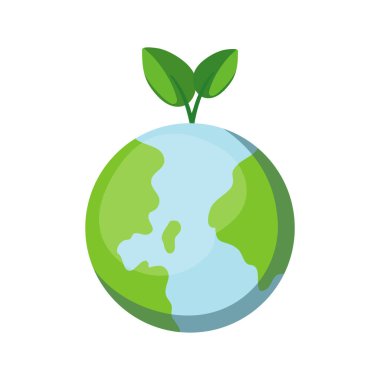 Toprak küre tasarımı beyazın üstünde