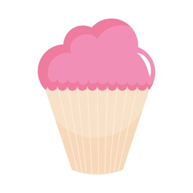 pink sweet cupcake isolated icon