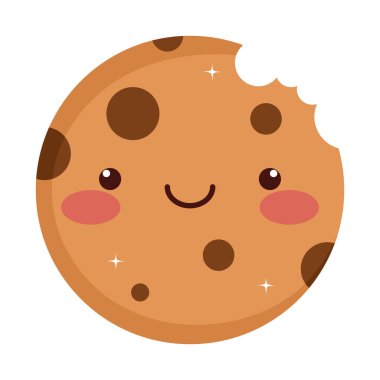 delicious cookie kawaii comic character