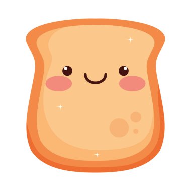 fresh bread toast kawaii character