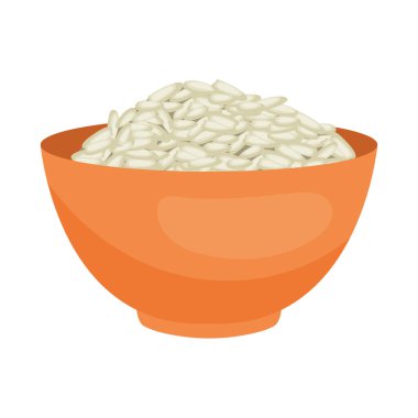 rice grains in orange bowl icon