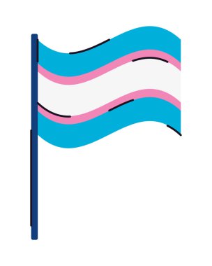 transgender flag waving in pole