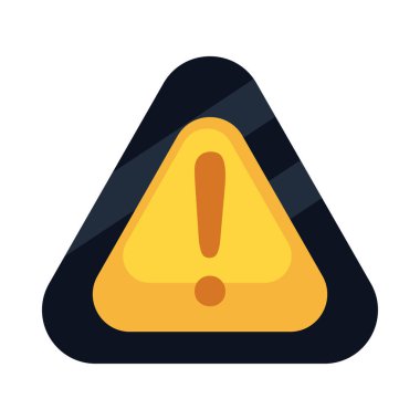 flat warn sign over white