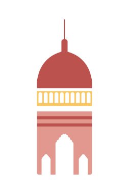 flat arabic tower illustration over white