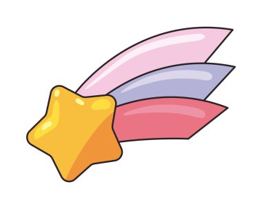 flat shooting star over white