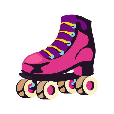 beyaz üzerine pembe paten tasarımı