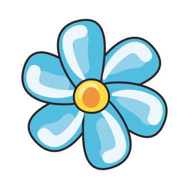 flat blue flower over white