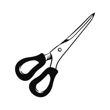 black scissors design over white