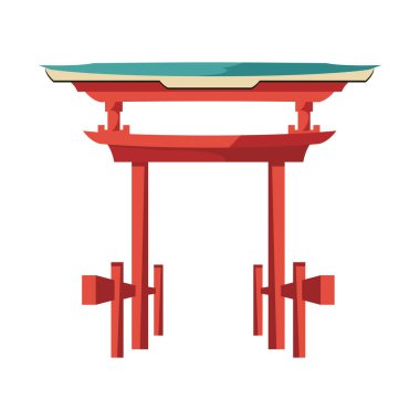 red torii gate over white