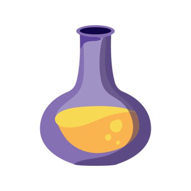 yellow flask design over white