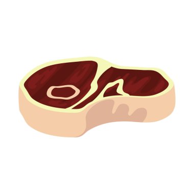 beef steak design over white