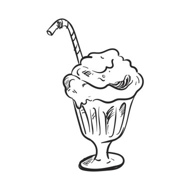 hand drawn milkshake over white
