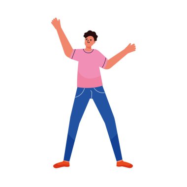 Mutlu adam Avatar karakterini kutluyor.