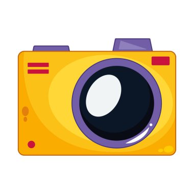 yellow camera photographic retro style icon