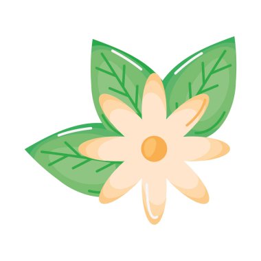 exotic flower and leafs icon
