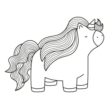 unicorn standing doodle style character