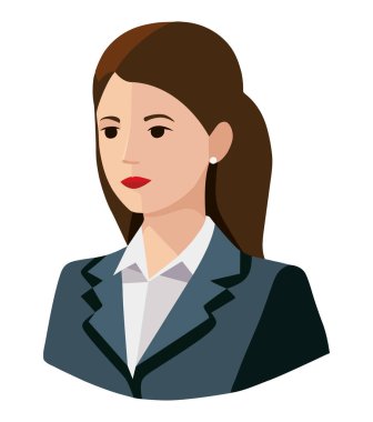 business woman wearing elegant grey suit character