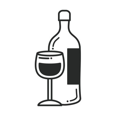 Şarap şişesi ve bardak simgesi