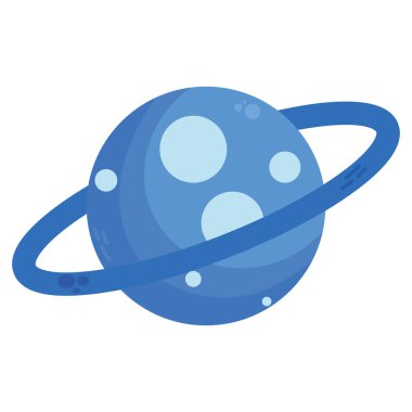blue saturn space outer icon