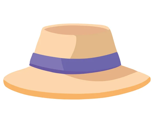 紫色のリボンのアイコンを持つ観光帽子 — ストックベクタ