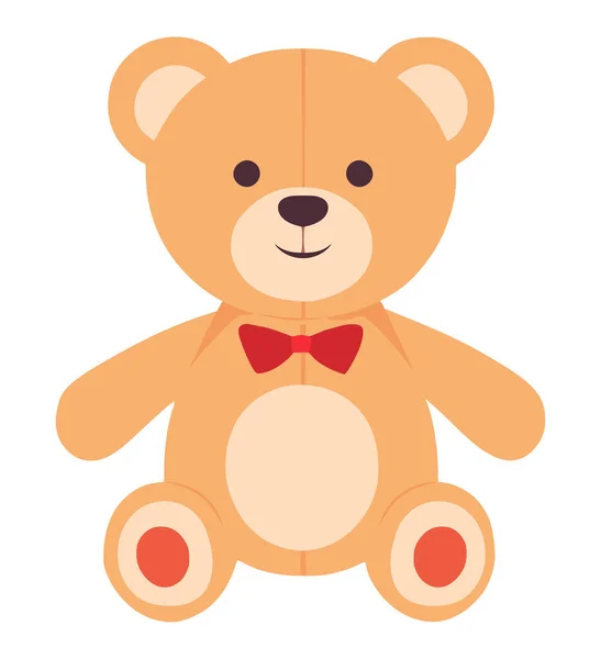 Bear Teddy Bowtie Toy — Stock Vector
