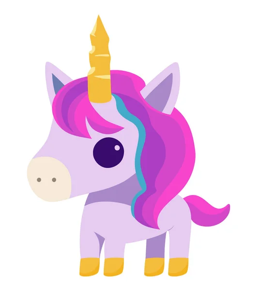 Lilac Unicorn Little Toy Icon — Stock Vector