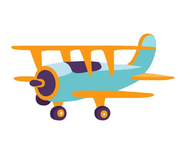 Blue Airplane Toy Childish Icon — Stok Vektör