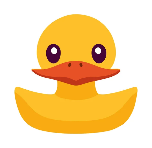 Yellow Duck Toy Isolated Icon — Vetor de Stock