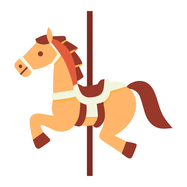 Carousel Horse Kids Toy Icon — Stok Vektör