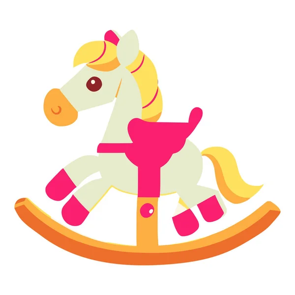 Wooden Rocking Horse Toy Icon — Stockový vektor