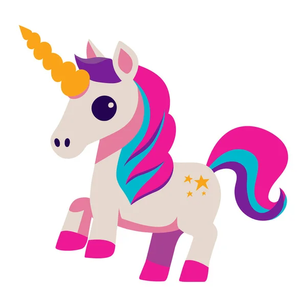 Pink Unicorn Little Toy Icon — Stock Vector