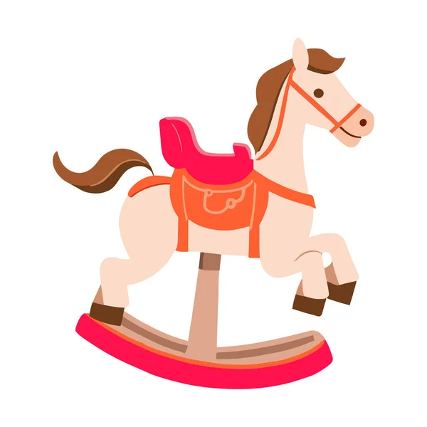 Gungande Häst Leksak Isolerad Ikon — Stock vektor