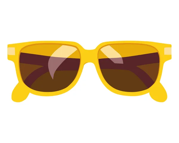Yellow Summer Sunglasses Optical Accessory Icon — 스톡 벡터