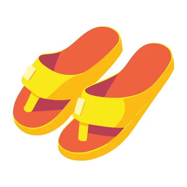 Yellow Flip Flops Footwear Accessories — Vetor de Stock