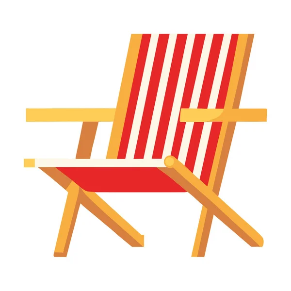 Striped Beach Chair Furniture Icon — Archivo Imágenes Vectoriales