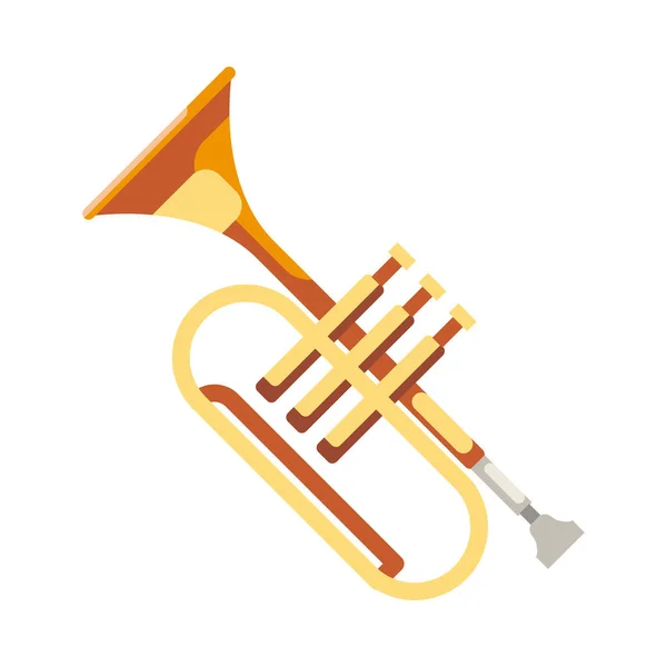 Platt Trumpet Design Över Vit — Stock vektor
