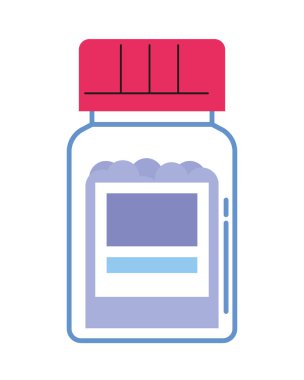 Düz ilaç şişesi beyazın üstünde