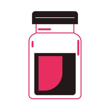 Düz ilaç kavanozu beyaz üzerine