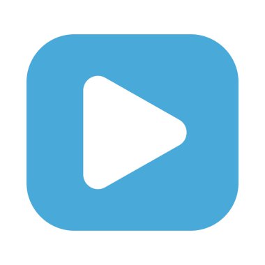 flat play button over white