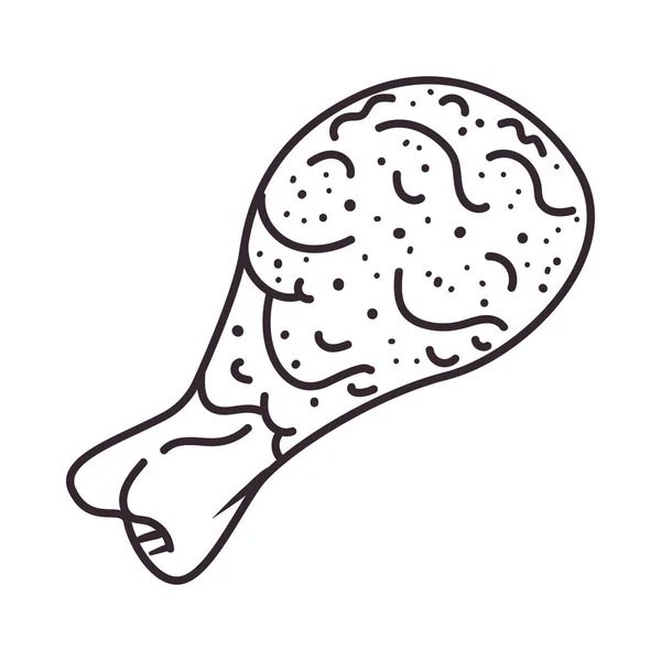 Плоска Куряча Нога Над Білим — стоковий вектор