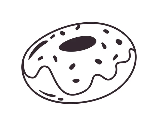 Design Donut Plana Sobre Branco —  Vetores de Stock