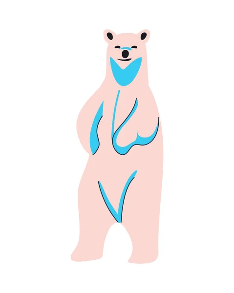 Plochý Lední Medvěd Přes Bílou — Stockový vektor