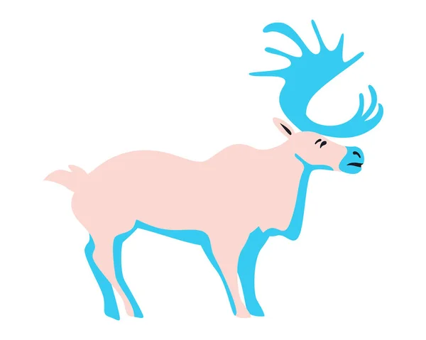 白色上的扁平麋鹿图案 — 图库矢量图片