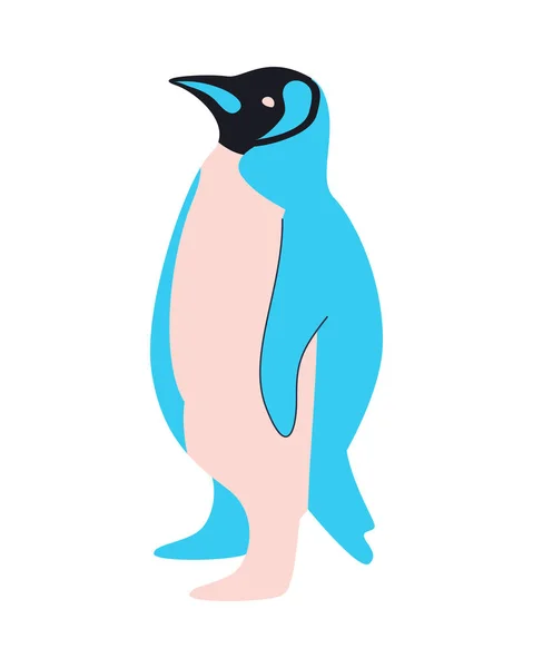 Плоска Ілюстрація Пінгвіна Над Білим — стоковий вектор