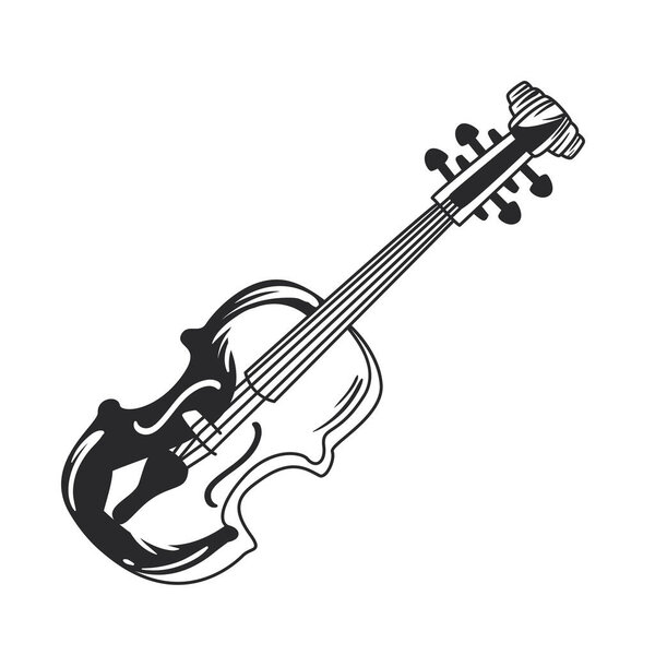flat violin icon over white
