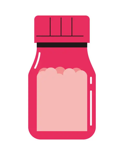 stock vector flat pink medicine bottle over white